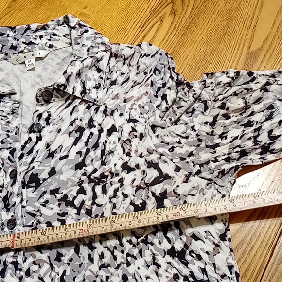 CABI Womens MEDIUM Midi Dress Stretch Used Preowned Summer Stripped WHITE Black - Picture 6 of 9